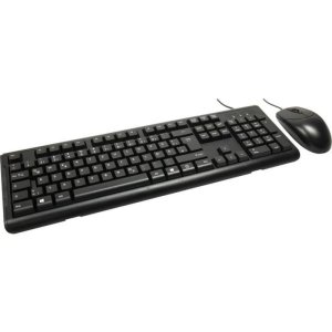 Teclado Inter-Tech KB-102DE de membrana con ratón óptico 1000 ppp alemán