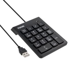 Teclado TooQ TQK-2001-B membrana compacto USB negro con 19 teclas