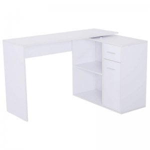 Homcom Mesa Modulable Oficina 173x40x74cm Blanca