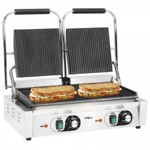 VidaXL Parrilla Grill Estriada Doble 3600W