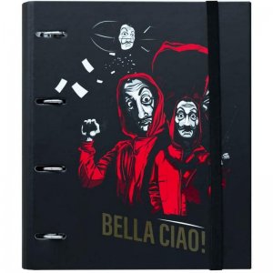 Carpeta 4 Anillas troquelada premium la casa de papel archivador a4 tapa