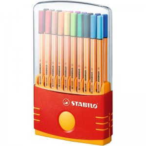 Pack De 20 fineliner stabilo point 88 multicolor rotulador punta estuche premium