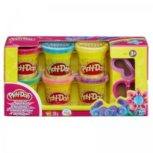 Hasbro Original Play-Doh Pack de Botes Brillantes Juguete Creativo