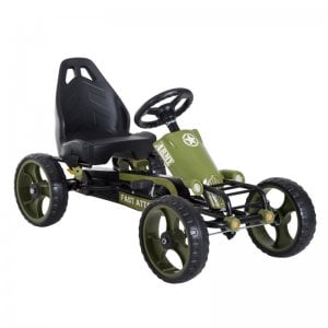 Homcom Go Kart Infantil a Pedales Negro/Verde