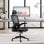 Vinsetto Silla Oficina Altura Ajustable de 114-122cm Reposabrazos Plegable Negra