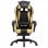 VidaXL Silla Gaming con Reposapiés Cuero Sintético Dorado/Negro