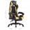 VidaXL Silla Gaming con Reposapiés Cuero Sintético Dorado/Negro