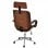 VidaXL chaise de bureau pivotante bois courbé marron/noir