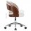 VidaXL Silla Oficina Giratoria Curvada Blanco/Madera