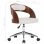VidaXL Silla Oficina Giratoria Curvada Blanco/Madera