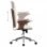 VidaXL chaise de bureau pivotante cuir synthétique bois courbé crème
