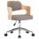 VidaXL chaise de bureau pivotante bois courbé tissu gris