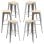 Packs Taburetes Altos - Pack 6 Taburetes Torix Madera Natural - Gris metalizado