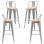 Packs Taburetes Altos - Pack 4 Taburetes Torix Respaldo Madera Natural - Gris metalizado