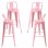 Packs Taburetes Altos - Pack 4 Taburetes Torix Respaldo - Rosa