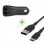 Belkin Pack Playa Dual USB-A Cargador de Coche 2x12W Negro + Cable USB-C a USB-A 2m Negro