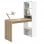 Habitdesign Duplo Mesa de Escritorio con Estantería Blanca