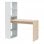 Habitdesign Duplo Mesa de Escritorio con Estantería Blanca