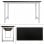 ML Design Escritorio con Marco de Metal Estable Blanco/Negro