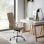 VS Venta-Stock Morgan Sillón de Oficina Reclinable de Piel Sintética Taupe