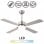 Fabrilamp Hupe Ventilatore da soffitto con motore DC e luce CCT 18W Nichel