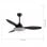 Fabrilamp Yael Ventilatore da soffitto con motore DC e controllo 72W Nero