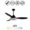 Fabrilamp Yael Ventilatore da soffitto con motore DC e controllo 72W Nero