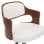 VidaXL Sedia da ufficio girevole Legno curvato/Pelle sintetica bianca