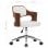 VidaXL Sedia da ufficio girevole Legno curvato/Pelle sintetica bianca