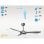 Klassfan Helix Ventilador de Techo WiFi con Motor DC y Luz 46W