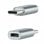 Nanocable Adaptador USB-C a Micro USB Macho/Hembra Gris
