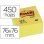 Bloc De Notas Adhesivas Quita Y Pon Post-it 76x76x45 Mm Cubo Colores Amarillo 450 Hojas