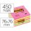 Bloco de notas adesivas remover e colocar post-it 76 x 76 mm cubo rosa neon 450 folhas