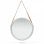 Vidaxl Espejo De Pared Con Correa Plateado 50 Cm