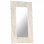 Vidaxl Espejo De Madera Maciza De Mango Blanco 80x50 Cm