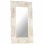 Vidaxl Espejo De Madera Maciza De Mango Blanco 80x50 Cm