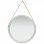 Vidaxl Espejo De Pared Con Correa Plateado 60 Cm
