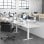 Bureau motorisé ergonomique Kimex 160x75cm Blanc/Noir