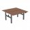 Scrivania doppia ergonomica motorizzata Kimex 120x75 cm Noce/Nero