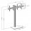 Kimex Soporte de Suelo para 2 Pantallas de TV 43"-49" Altura 175cm VESA 400x400 Máx 50Kg