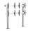 Kimex Support de sol vissable pour 4 écrans TV 45"-55" Hauteur 175 cm VESA 600 x 400 Max. 50Kg