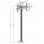Kimex Supporto da Terra con Base Avvitabile per TV 32"-75" Altezza 240cm VESA 600x400 Max 50Kg