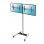 Kimex Supporto da Terra con Ruote per 2 Schermi TV 50"-55" Altezza 240cm VESA 600x400 Max 50Kg
