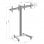 Kimex Supporto da Terra con Ruote per 2 Schermi TV 50"-55" Altezza 240cm VESA 600x400 Max 50Kg