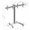 Kimex Support de sol avec roulettes pour 2 écrans TV 50"-55" Hauteur 175 cm VESA 600 x 400 Max 50 kg
