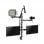 Kimex Streaming 2 Soporte de Mesa para Monitor Doble Brazo Luz Cámara y Micrófono de 17"-32"