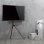 Kimex Soporte TV con Caballete para Pantallas 45''- 65'' VESA 600x400 Máx. 32Kg Negro/Nogal