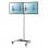 Kimex Soporte de Suelo con Ruedas Inclinable para 2 TV 50"-55" Altura 240cm VESA 600x400 Máx. 50Kg