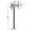 Kimex Support de sol avec base vissable pour TV 32"-75" Hauteur 175 cm VESA 600 x 400 Max. 50Kg