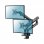 Supporto da tavolo Kimex Full Motion per 2 monitor 13"-32" VESA 100x100 max. 8Kg